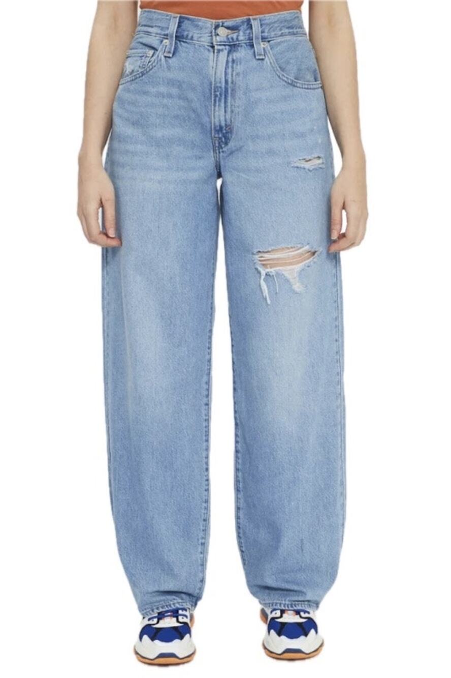 Women's Levi's Premium Denim Distressed Mid Rise Loose Baggy Dad Jeans